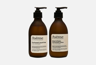 ASÉNSE Tobacco leaf  Vanilla ПОДАРОЧНЫЙ НАБОР лосьон и жидкое мыло