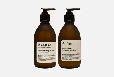 ASÉNSE Tobacco leaf  Vanilla ПОДАРОЧНЫЙ НАБОР лосьон и жидкое мыло