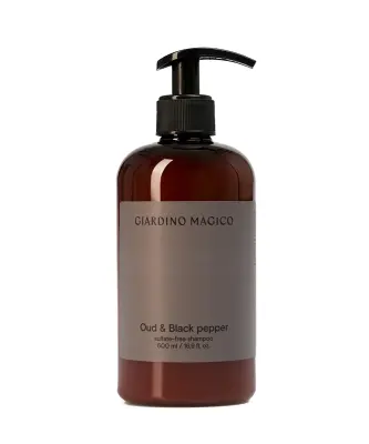 GIARDINO MAGICO бессульфатный шампунь с пептидами шелка Oud-black pepper, 500 мл