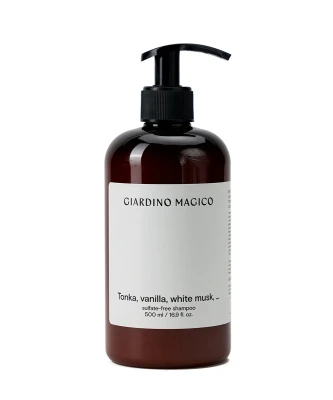 GIARDINO MAGICO Бессульфатный шампунь с пептидами шелка Tonka, vanila, white musk, 500 мл