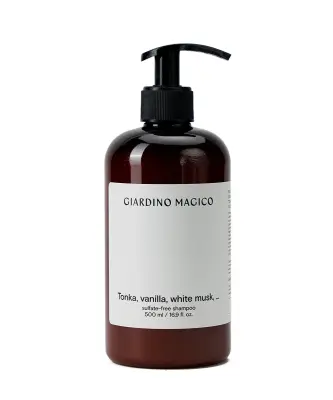 GIARDINO MAGICO Бессульфатный шампунь с пептидами шелка Tonka, vanila, white musk, 500 мл