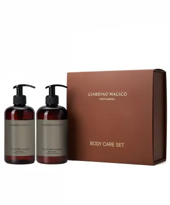 GIARDINO MAGICO бокс с шубером (гель д/для душа увл.500мл, крем для тела 500мл) Cashmere wood,tobacco,leather,..