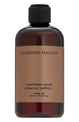 GIARDINO MAGICO увлажняющий гель для душа Cashmere wood, tobacco, leather, 250 мл