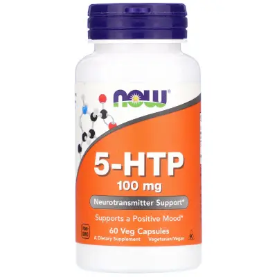 NOW 5-HTP (L-5-гидрокситриптофан) 100мг, 60 веганских капсул