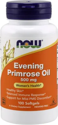 NOW Вечерняя Примула масло 500 мг 100 капсул