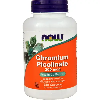 NOW Хром 200мг, 1566мг 250 таблеток