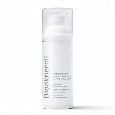 BIOAKNEROLL Матирующий флюид для ухода за проблемной кожей лица, 50мл