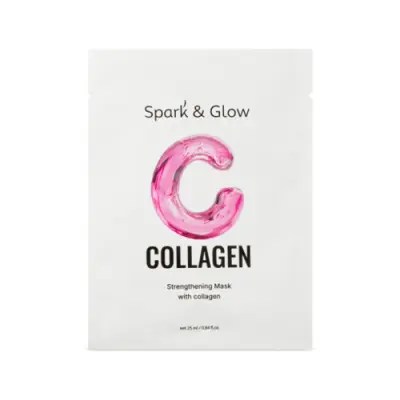 SPARKGLOW Маска тканевая для лица с коллагеном - Strengthening mask with collagen, 25мл