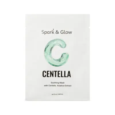 SPARKGLOW Маска тканевая для лица с центеллой - Soothing mask with centella asiatica extract, 25мл